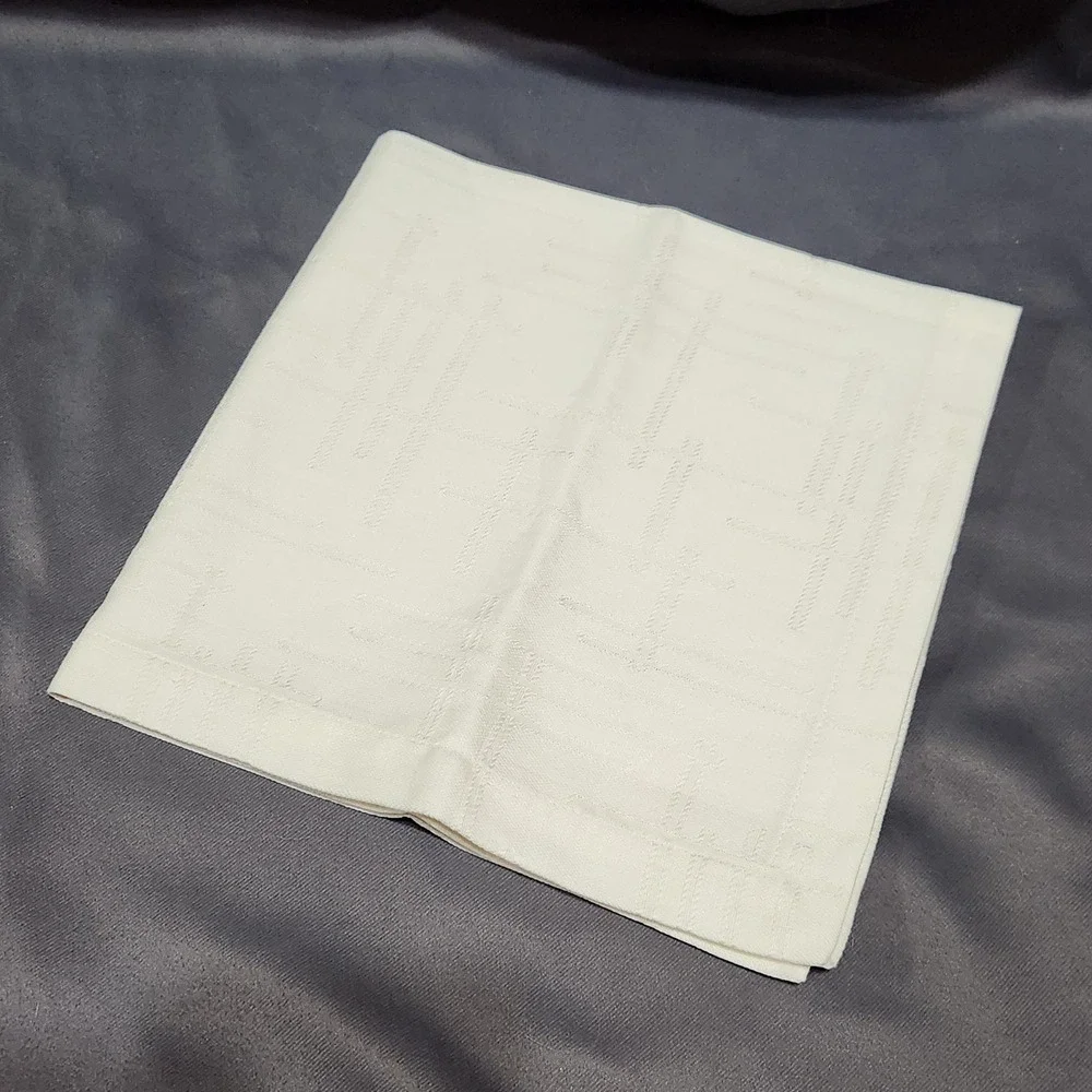 Vintage Waterford Cream Ivory Cotton Damask Table Napkins Set of 6 Square 20.5in